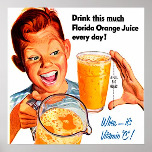 Poster ORANGENSAFT TRINKEN (Vorne)