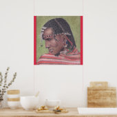 Poster, Original Art of African Maasai Warrior Poster (Küche)