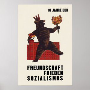 Poster Ostdeutschland 10 Jahre GDR Frieden
