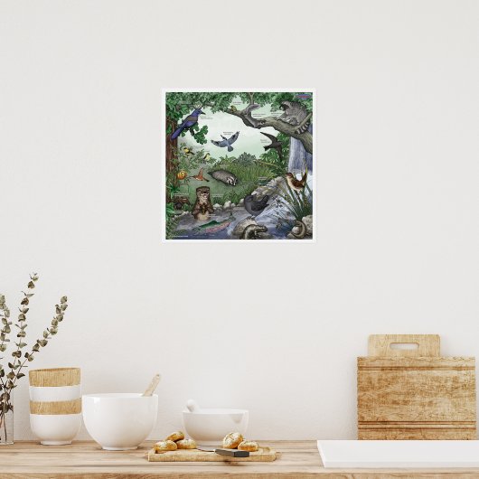 Poster "Otter Twin Magic" - mit Grenze (Küche)