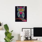 Poster Owl on Branch (Heimbüro)