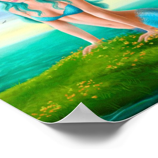 Poster Paper Fantasy schöne Meerjungfrau (Ecke)