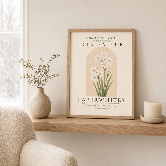 Poster Papierweiße Dezember-Geburtsblume