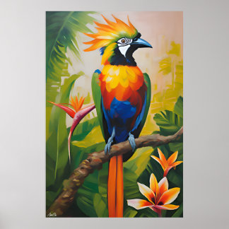 Poster | Paradiesvogel | Ölmalerei