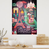Poster - Paris Frankreich (Küche)