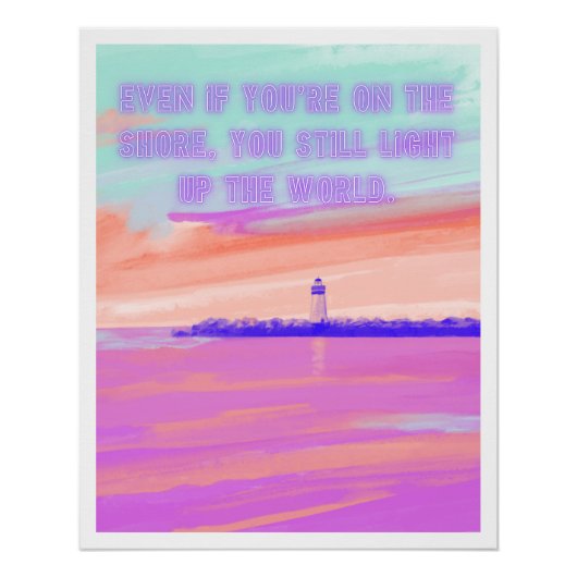 Poster pastel lighthouse quote aesthetic dreamy (Vorderseite)