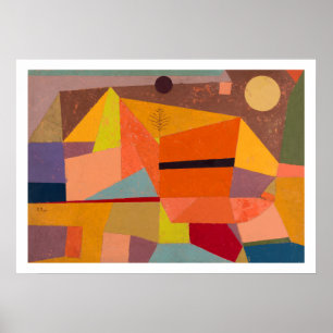 POSTER : PAUL KLEE : FREUNDLICHE BERGLANDSCHAFT