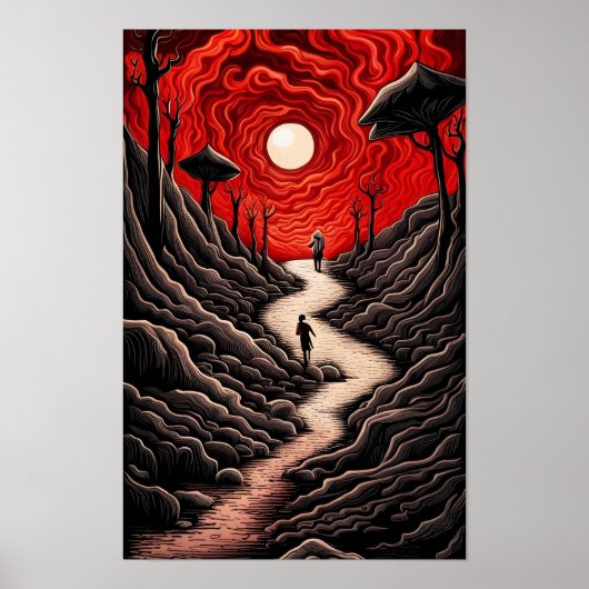 Poster Pessoa Caminhando Paisagens Surrealista (Vorne)