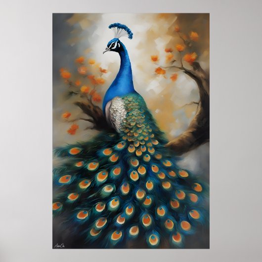 Poster | Pfau | Malerei (Vorne)