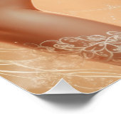 Poster Pin-up Blonde Glamour Blaues Kleid (Ecke)