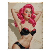 Poster Pin-up Rose Flamboyante (Vorderseite)