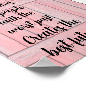 Poster Pink Black Sprichwort Best Future drucken (Ecke)