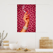 Poster Pink Leopard Glamour, Schicke Mode-Zigarett (Küche)