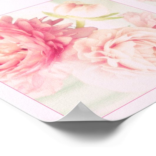 Poster Pink Peonies (Ecke)