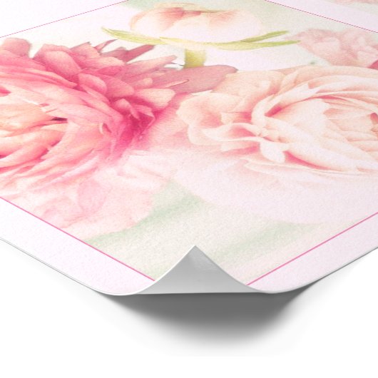 Poster Pink Peonies (Ecke)