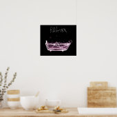 Poster- Pink Relax X-Ray Skeleton Bath Time Poster (Küche)