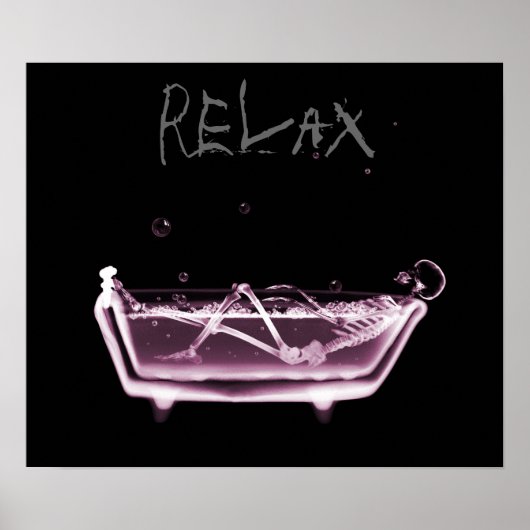 Poster- Pink Relax X-Ray Skeleton Bath Time Poster (Vorne)