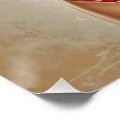 Poster Pinup Brune in Bikini Rouge in Erbsen (Ecke)