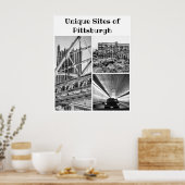 Poster -Pittsburgh B&W Collage (Küche)