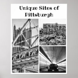 Poster-Pittsburgh B&W Collage Poster