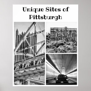 Poster-Pittsburgh B&W Collage Poster