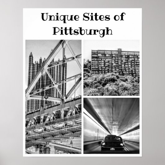 Poster-Pittsburgh B&W Collage Poster (Vorne)