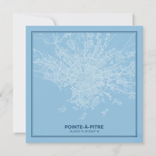 Poster Point-to-Pitre Karte, Guadeloupe (Vorderseite)