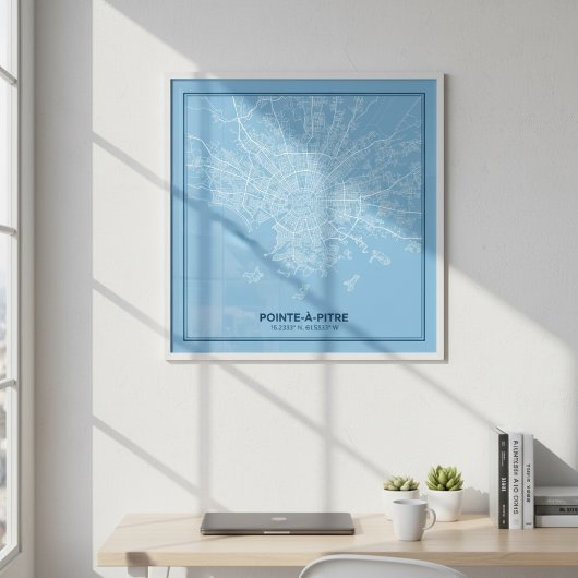 Poster Point-to-Pitre Karte, Guadeloupe Wird Plan