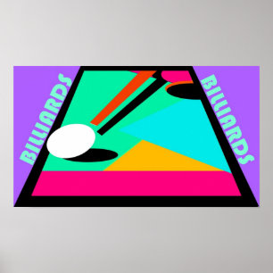 POSTER ~ POOL ~ MILLIARDEN IN ABSTRAKT ~ CUE BALL