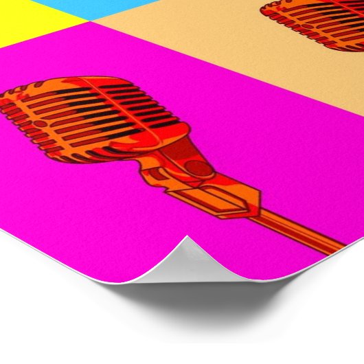 Poster - Pop Kunstmikrofon (Ecke)