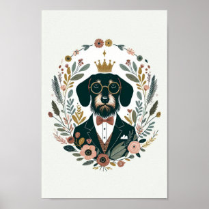 Poster „Porträt von Dachshund“ Volkskunst