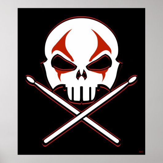 Poster-Poster für Heavy Metal Drummer Poster Deko (Vorne)