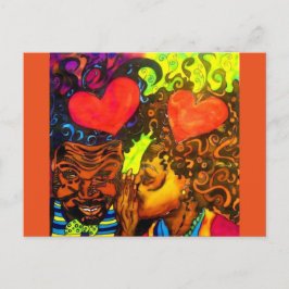 Poster-Postkarte für die schwarze Liebe Postkarte