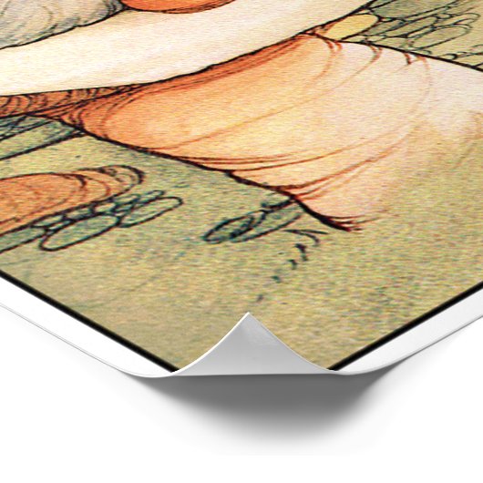 Poster Print: Alice trifft die Raupe (Ecke)