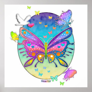 Poster, Print, Art - BUTTERFLY POP ART Poster
