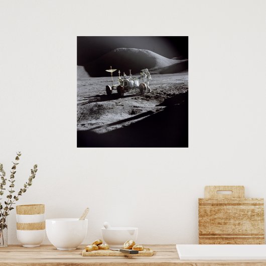 Poster/Print: Astronaut Irwin on Moon Poster (Küche)
