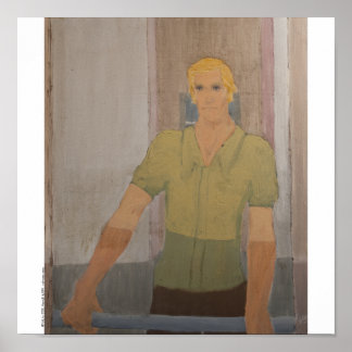 Poster/Print: "Blond Man Green Shirt" Poster