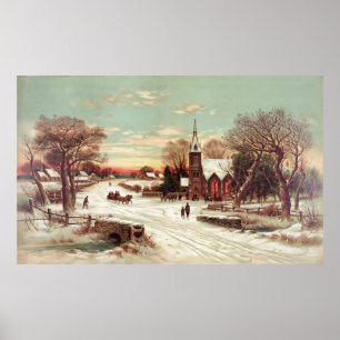 Poster/Print "Christmas Eve Winter Scene" Poster