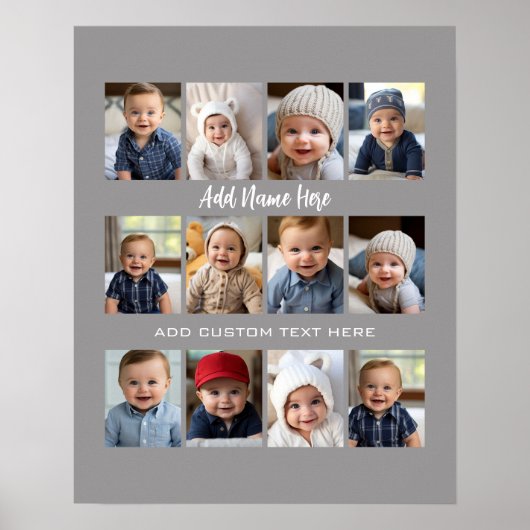 Poster/Print Collage für das erste Jahr des Babys  Poster (Vorne)