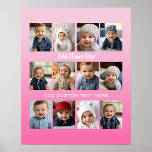 Poster/Print Collage für das erste Jahr des Babys  Poster
