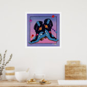 Poster, Print - Cowboy Boots Mitternacht Poster (Küche)