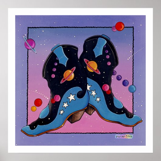Poster, Print - Cowboy Boots Mitternacht Poster (Vorne)