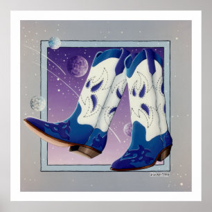 Poster, Print - Elektrische Slide Cowboy Stiefel Poster
