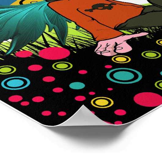 Poster/Print: Emo Boy unter dem Regenbogen Poster (Ecke)