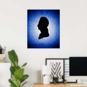 Poster/Print "Man Silhouette on Blue" Poster (Heimbüro)
