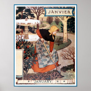 Poster/Print: Monat Januar - Janvier Poster