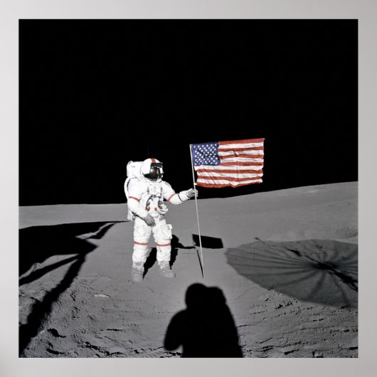 Poster/Print: Moonwalk & American Flag Poster (Vorne)