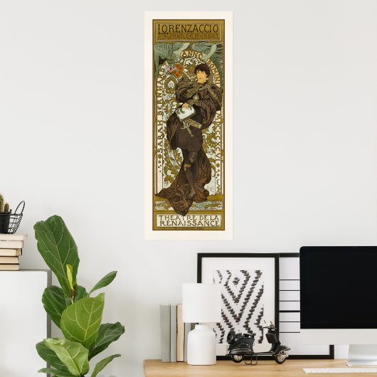 Poster/Print: Mucha - Lorenzaccio - Jugendstil Poster (Heimbüro)