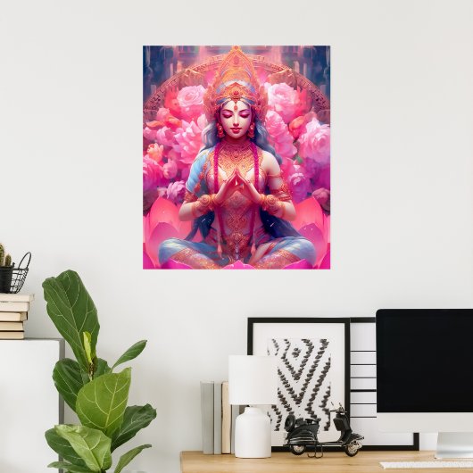 Poster Print oder Digital Download Goddess Lakshmi (Heimbüro)
