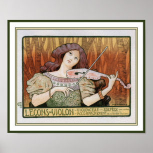 Poster Print: Violinunterricht von Paul Berthon